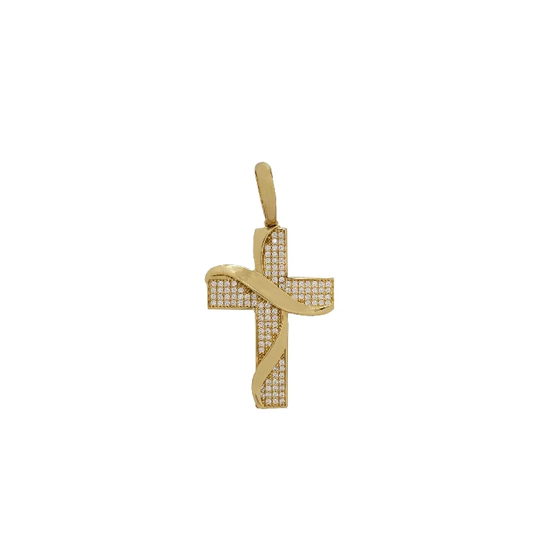 18K Gold - Plated Angel Wing Pendant for a Symbolic and Elegant AccessoryCross Cz Pendant (14K)