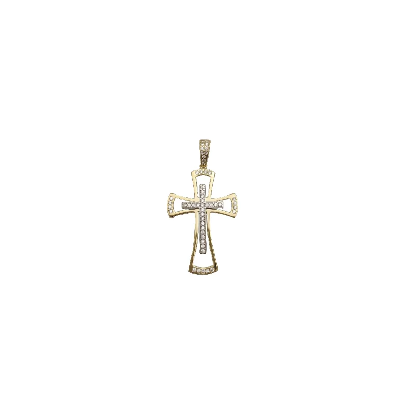 Pearl - Embellished Floral Pendant for a Feminine and Romantic LookCross Pendant (14K)