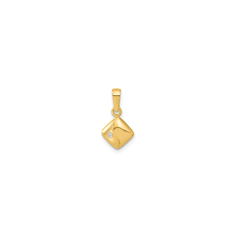 18K Gold - Plated Angel Wing Pendant for a Symbolic and Elegant AccessoryCz Square Pendant (14K)