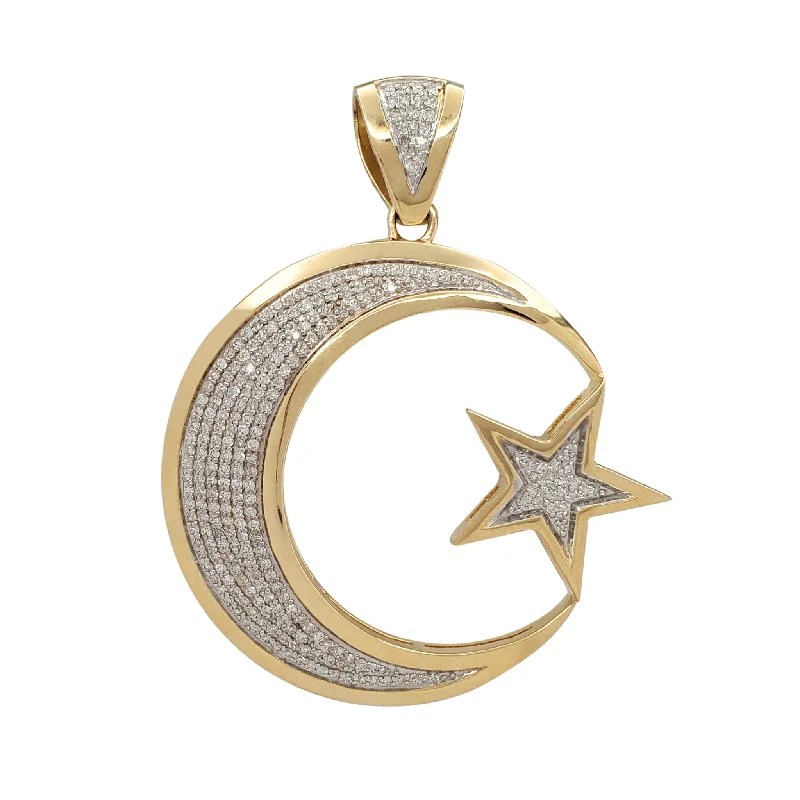 3D - Printed Polymer Clay Animal - Print Pendant for a Fun and Quirky AccessoryDiamond Crescent Moon & Star Pendant (14K)