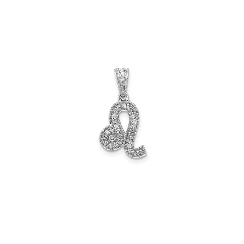 Double - Heart Pendant with Interlocking Design for CouplesDiamond Leo Zodiac Sign Pendant (14K)