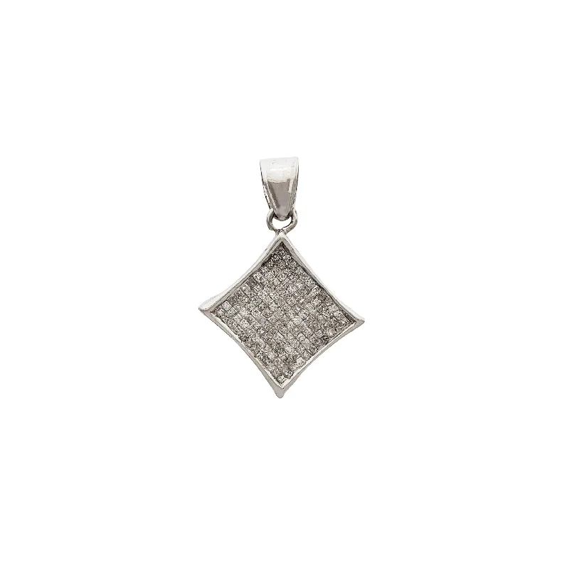 Retro - Inspired Art Deco - Patterned Pendant in Silver for Vintage LoversDiamond Rhombus Pendant (14K)