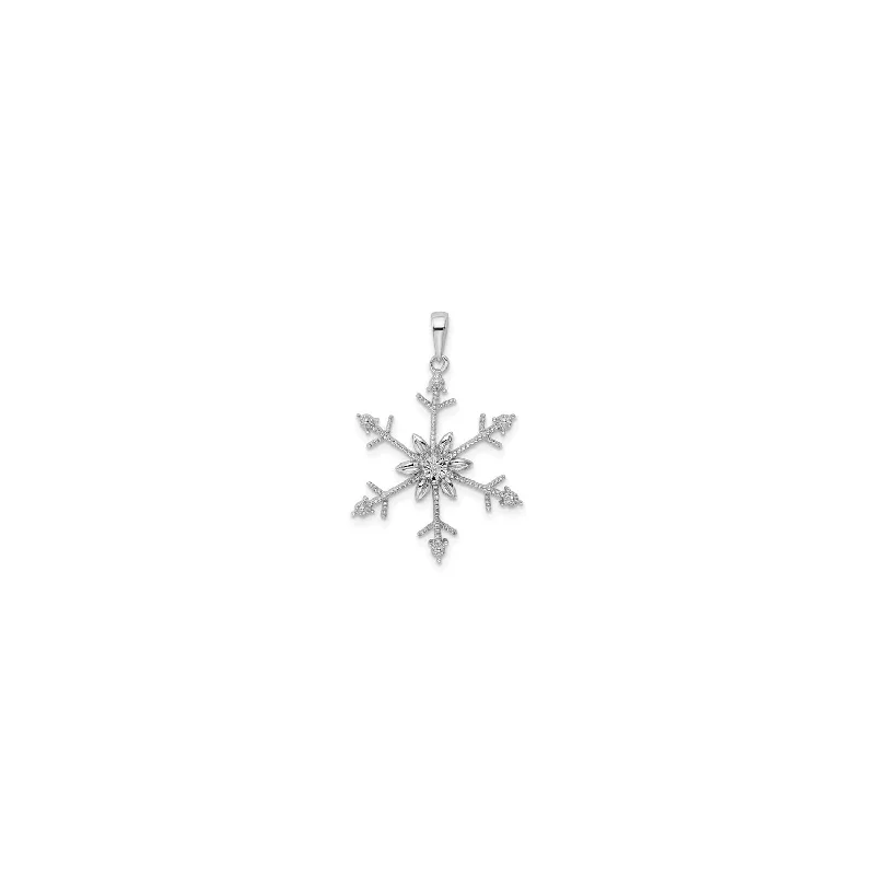 Double - Sided Pendant Necklace with a Photo Insert for Memory - KeepersDiamond Snowflake Pendant (Silver)