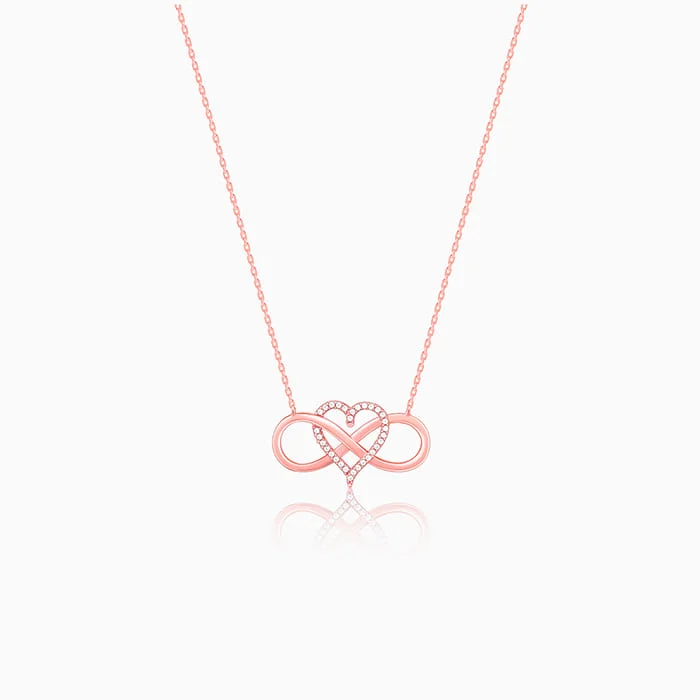 Zodiac Sign Pendant Necklace in Rose Gold for Astrology EnthusiastsRosegold Infinity Heart Necklace