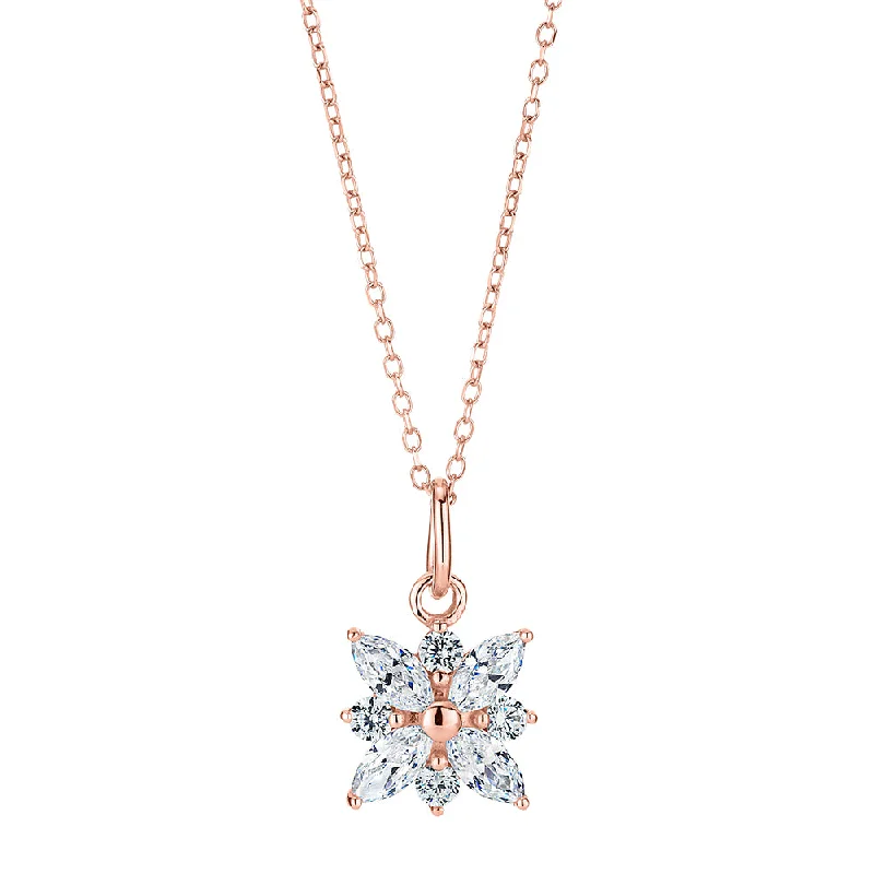 LED - Illuminated Moon Pendant Necklace for Nighttime EventsFancy pendant with 0.68 carats* of diamond simulants in 10 carat rose gold