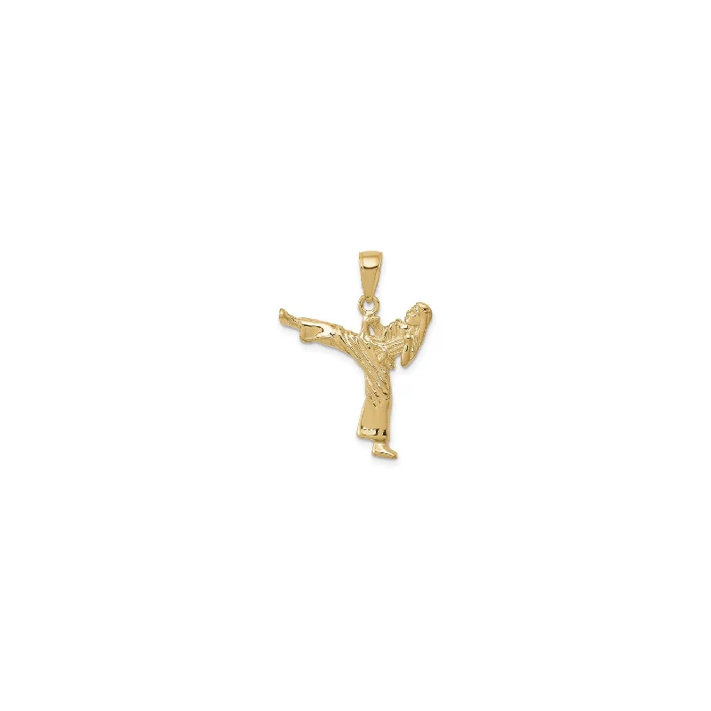 Hand - Carved Jade Buddha Pendant for Spiritual and Cultural SignificanceFemale Karate Kick Pendant (14K)