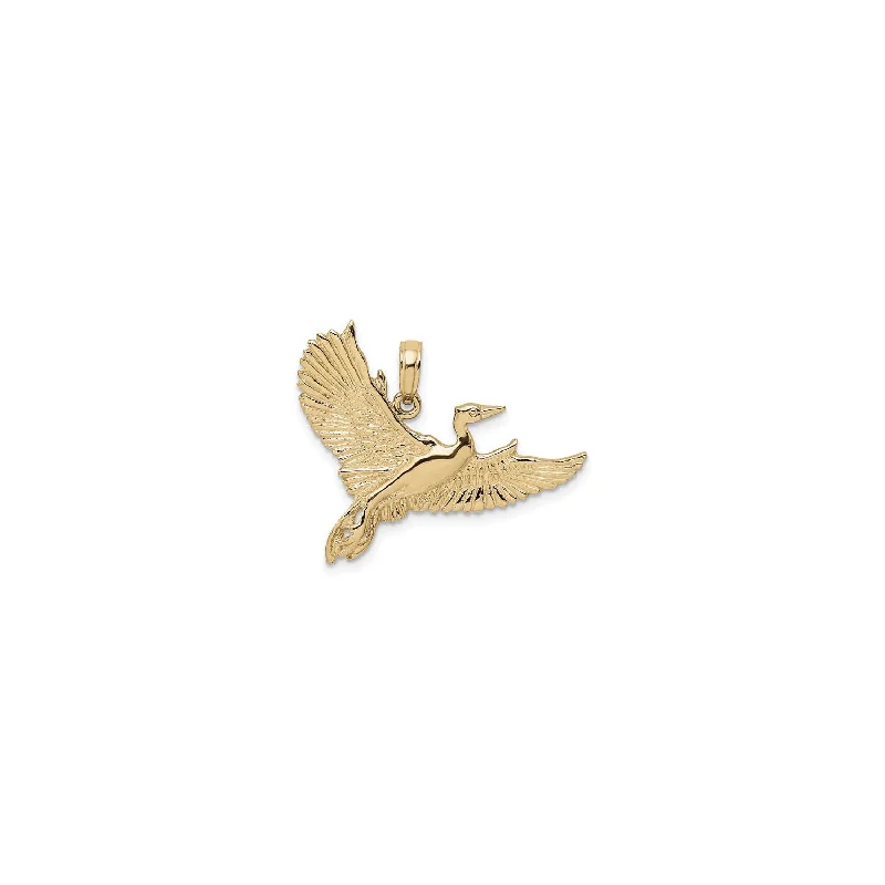 3D - Printed Polymer Clay Animal - Print Pendant for a Fun and Quirky AccessoryFlying Heron Bird Pendant (14K)