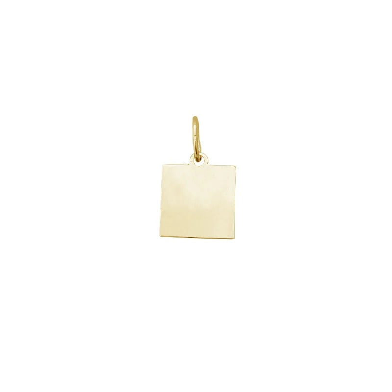 Retro - Inspired Art Deco - Patterned Pendant in Silver for Vintage LoversGlossy Square Pendant (14K)