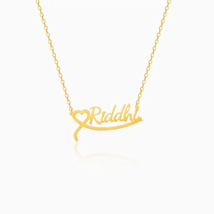 Magnetic - Closure Pendant Necklace with a Hidden Compartment for Secret KeepersGolden Personalised Name Heart Necklace