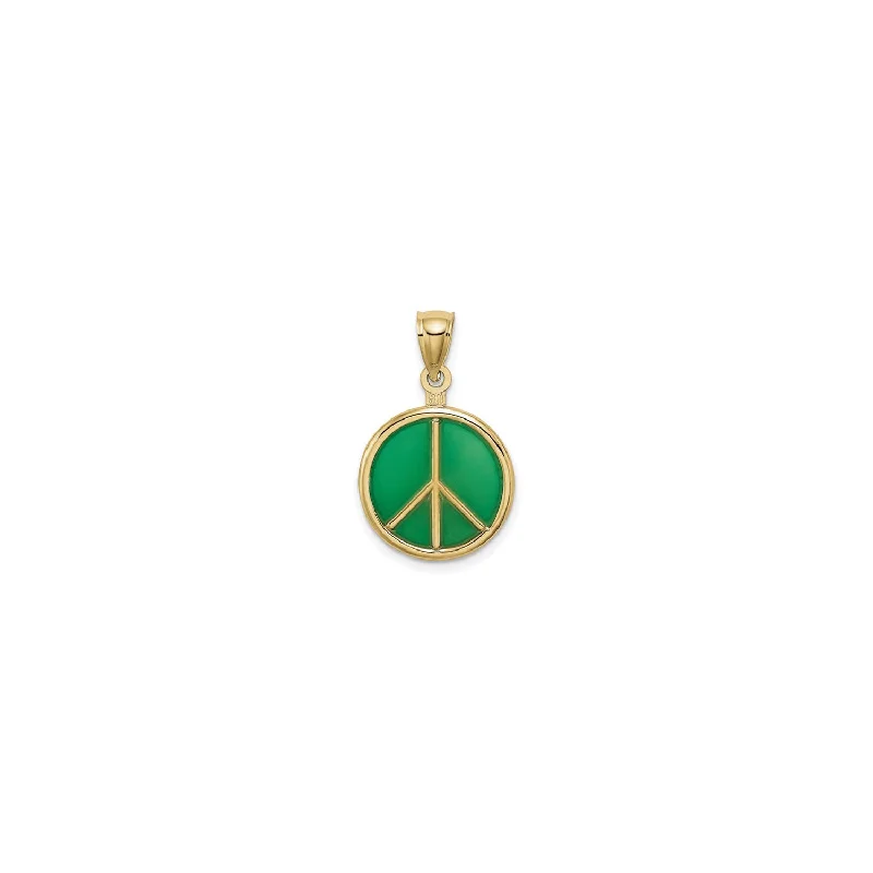 18K Gold - Plated Angel Wing Pendant for a Symbolic and Elegant AccessoryGreen Peace Symbol Pendant (14K)