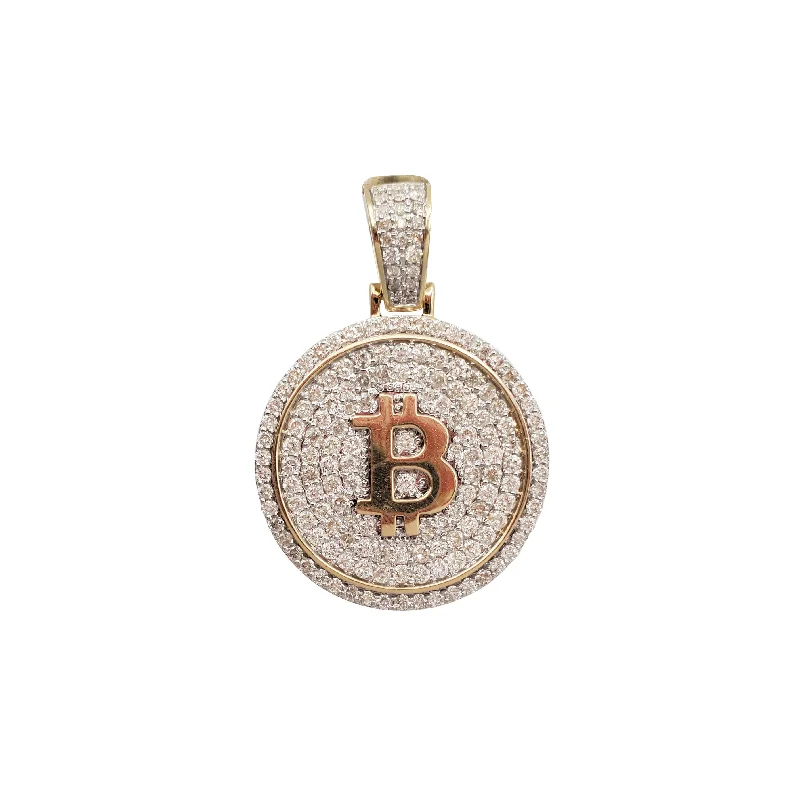 Water - Resistant Stainless Steel Diving - Themed Pendant for DiversIced-out Diamond Bitcoin Pendant (14K)