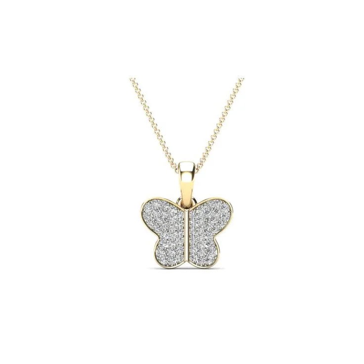 Retro - Inspired Art Deco - Patterned Pendant in Silver for Vintage LoversIced-Out Diamond Butterfly Pendant (14K)