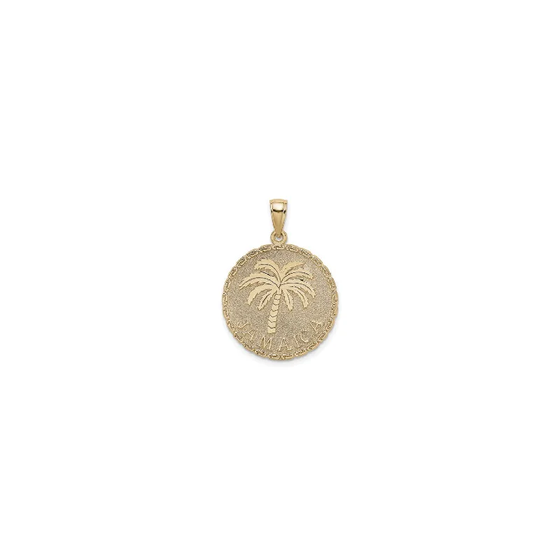 Hand - Carved Jade Buddha Pendant for Spiritual and Cultural SignificanceJamaica Palm Tree Disc Pendant (14K)