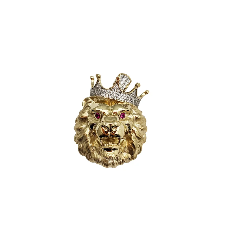 Gothic - Style Skull Pendant with Red Enamel Accents for Alternative FashionLion Head with the Crown Pendant (14K)