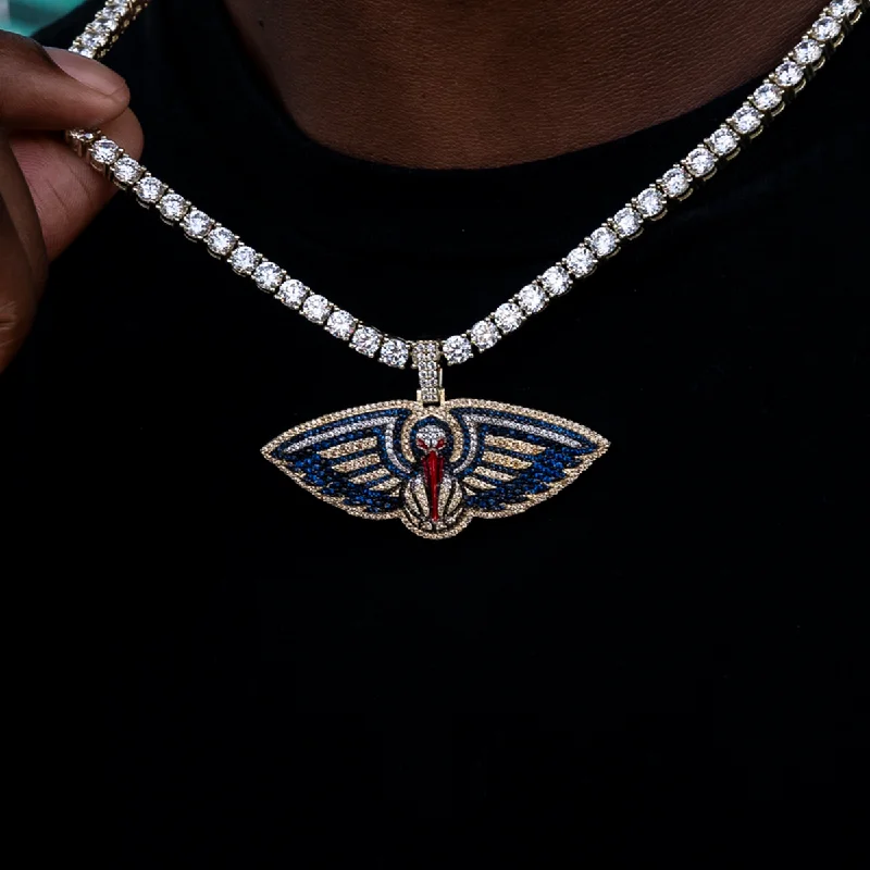 Pave - Set Cubic Zirconia Crown Pendant Necklace for Little Princess - Themed Birthday PartiesNew Orleans Pelicans Official NBA 2022 Logo Pendant