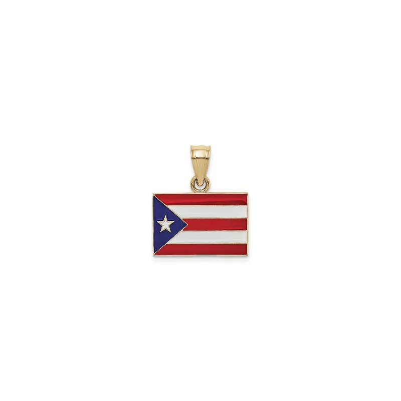 Glow - in - the - Dark Starry Sky Pendant for Nighttime AdventuresEnameled Puerto Rican Flag Pendant (14K)