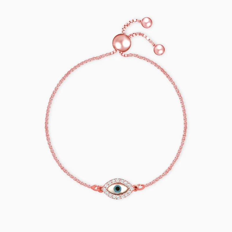 Magnetic - Closure Pendant Necklace with a Hidden Compartment for Secret KeepersRose Gold Evil Eye Bracelet