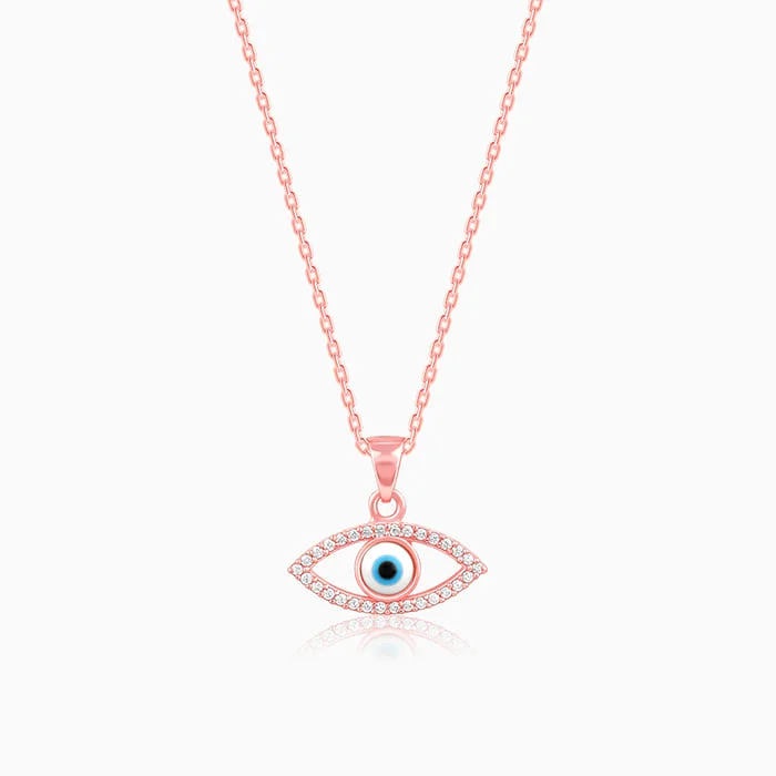 LED - Illuminated Moon Pendant Necklace for Nighttime EventsRose Gold Evil Eye Pendant wiith Link Chain