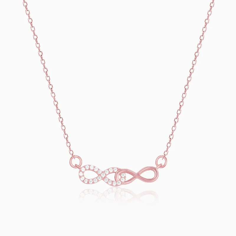 Adjustable - Length Turquoise - Inlaid Teardrop Pendant Necklace for TravelersRose Gold Double Infinity Love Necklace