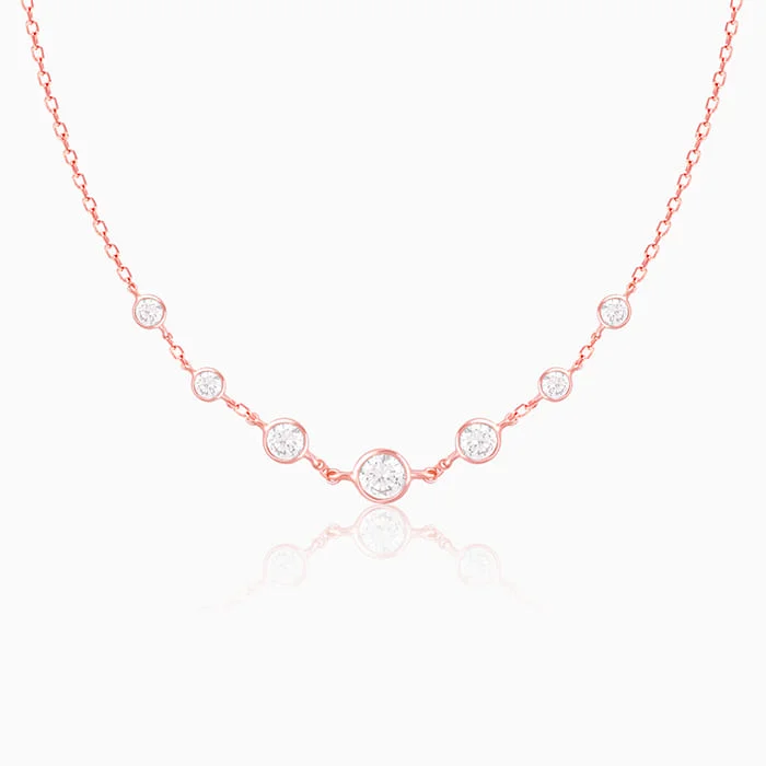 Hypoallergenic Stainless Steel Dog Tag Pendant Necklace for Active MenRose Gold Stoned Necklace