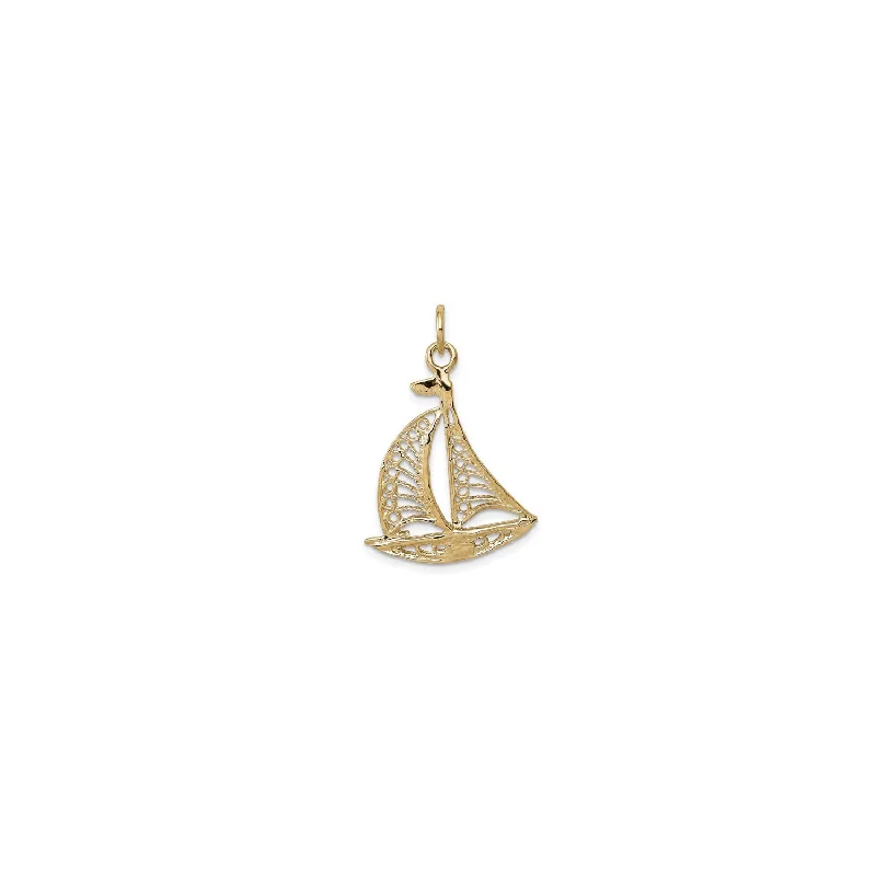 Customized Birthstone Pendant with Engraved Name for a Personalized TouchSailboat Mesh Pendant (14K)