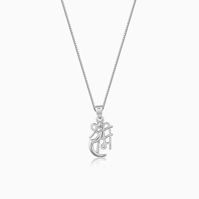 Pave - Set Cubic Zirconia Crown Pendant Necklace for Little Princess - Themed Birthday PartiesSilver Shree Ram Pendant with Link Chain For Him