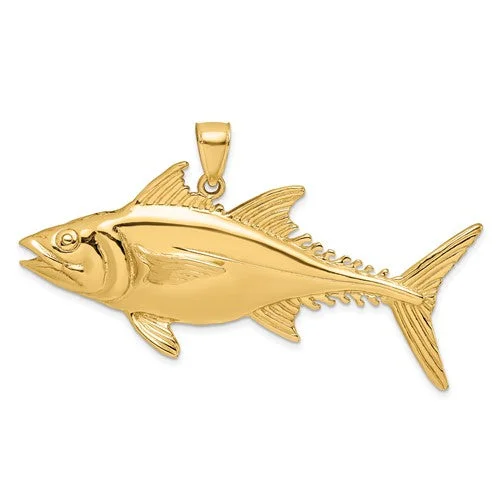 Magnetic - Locking Pendant with Hidden Compartment for Secret MessagesSolid Tuna Fish Pendant (14K)