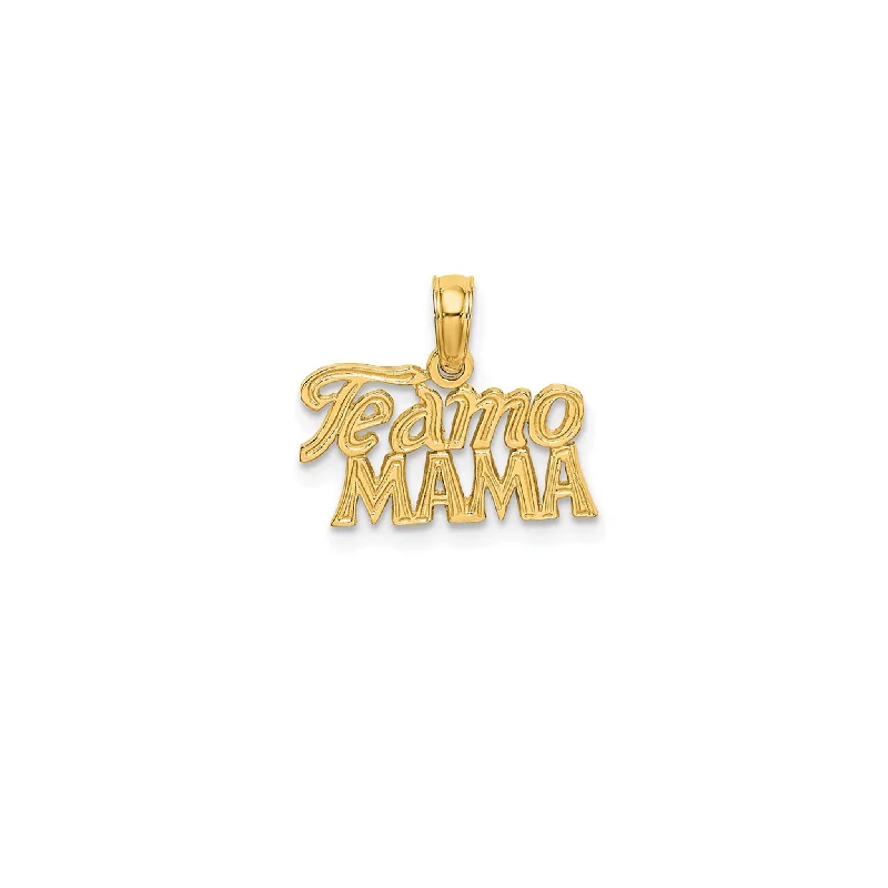 Water - Resistant Stainless Steel Diving - Themed Pendant for Divers"Te Amo Mama" Love You Mom Pendant (14K)