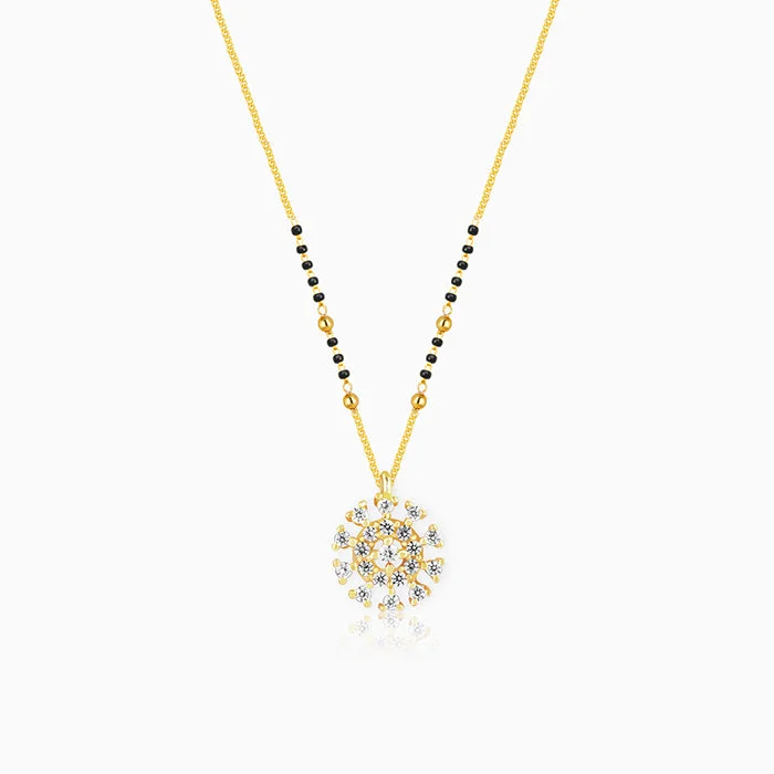 Antique - Inspired Filigree - Worked Cross Pendant Necklace for Religious CeremoniesGolden Kivar Mangalsutra