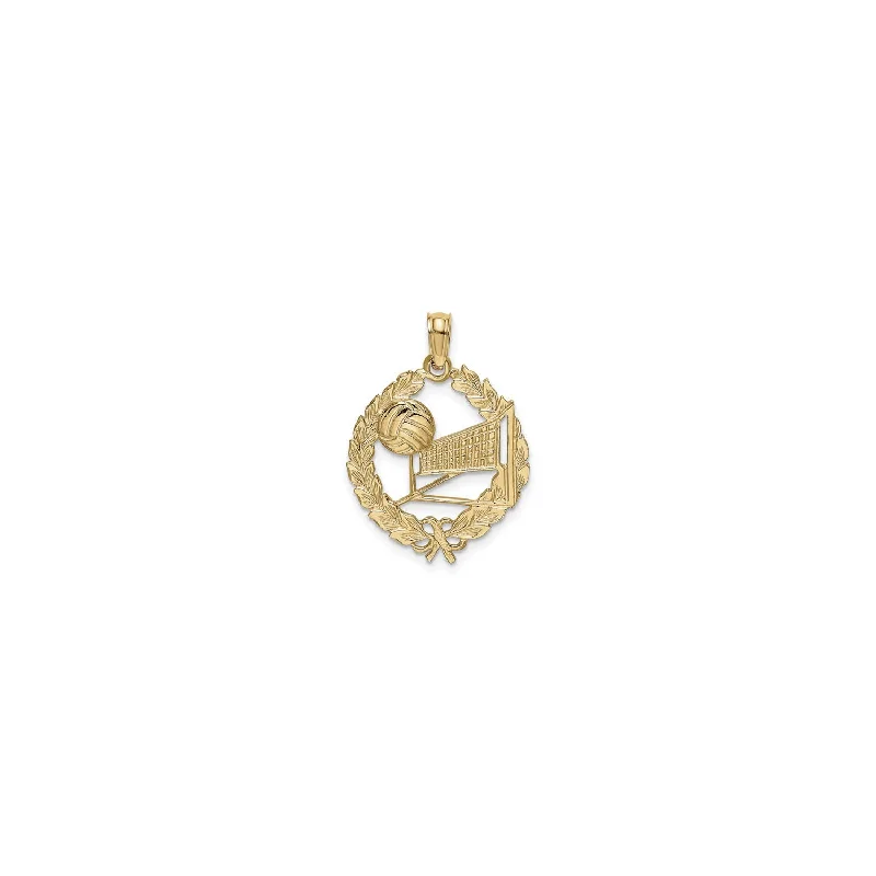 Water - Resistant Stainless Steel Diving - Themed Pendant for DiversVolleyball Themed Leaf Circle Pendant (14K)