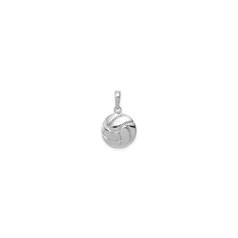 Adjustable - Chain Cubic Zirconia Solitaire Pendant for a Sparkling GiftWhite Gold Volleyball Concave Pendant (14K)