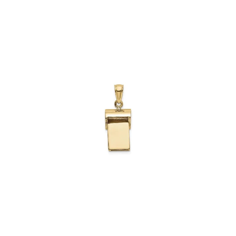 Water - Resistant Stainless Steel Diving - Themed Pendant for DiversWide Golden Whistle Pendant (14K)