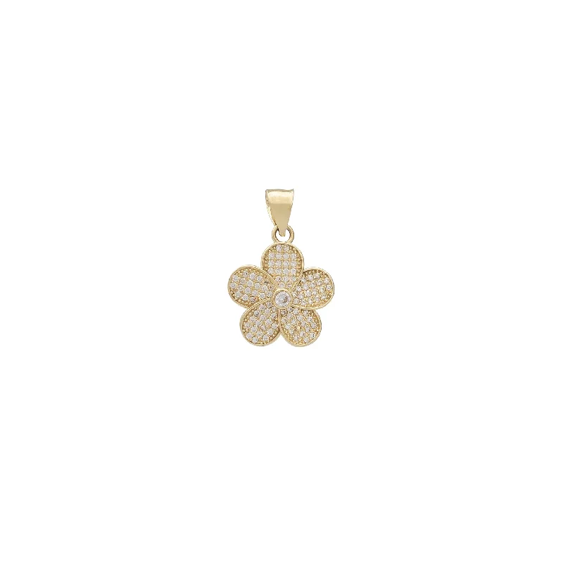 Magnetic - Locking Pendant with Hidden Compartment for Secret MessagesZirconia Blossom Flower Pendant (14K)