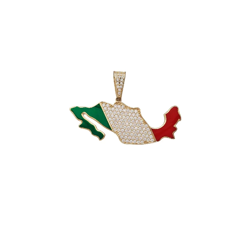 Magnetic - Locking Pendant with Hidden Compartment for Secret MessagesZirconia Enameled Mexico Map Pendant (14K)