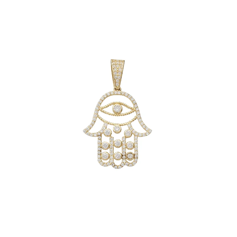 Enamel - Painted Owl Pendant in Vibrant Colors for a Playful LookZirconia Evil-Eyes Hamsa Hand Pendant (14K)