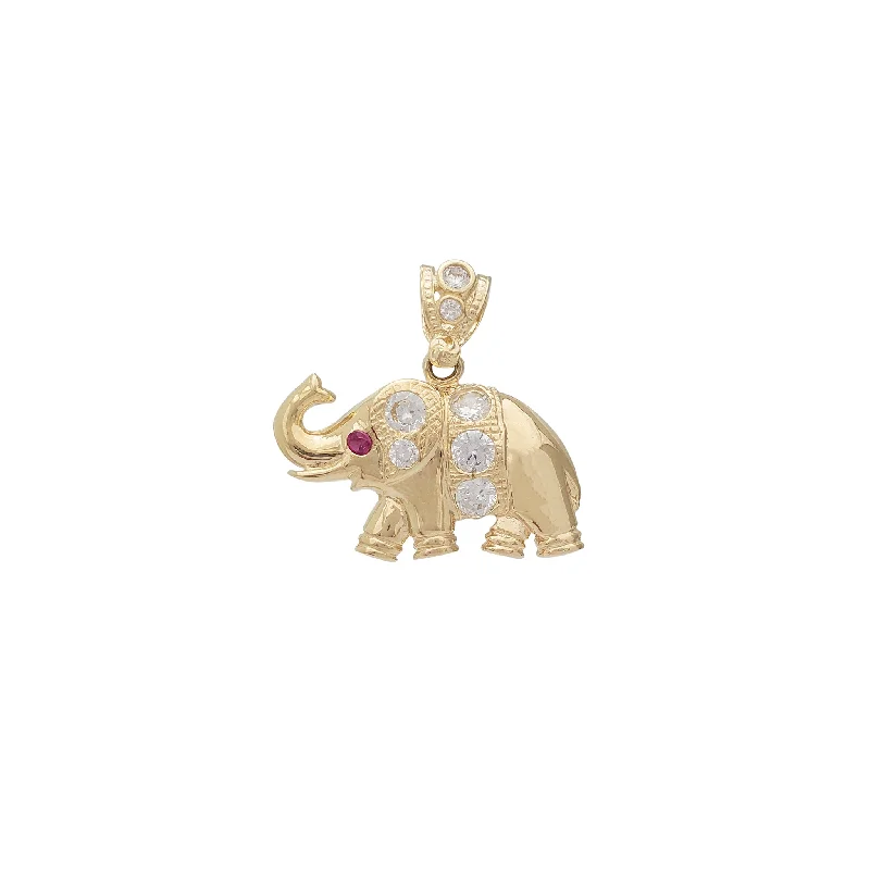 Glow - in - the - Dark Starry Sky Pendant for Nighttime AdventuresZirconia Red-Eyes Elephant Pendant (14K)