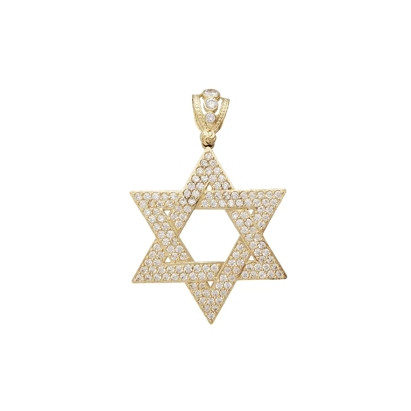 Customized Birthstone Pendant with Engraved Name for a Personalized TouchZirconia Star of David Pendant (14K)